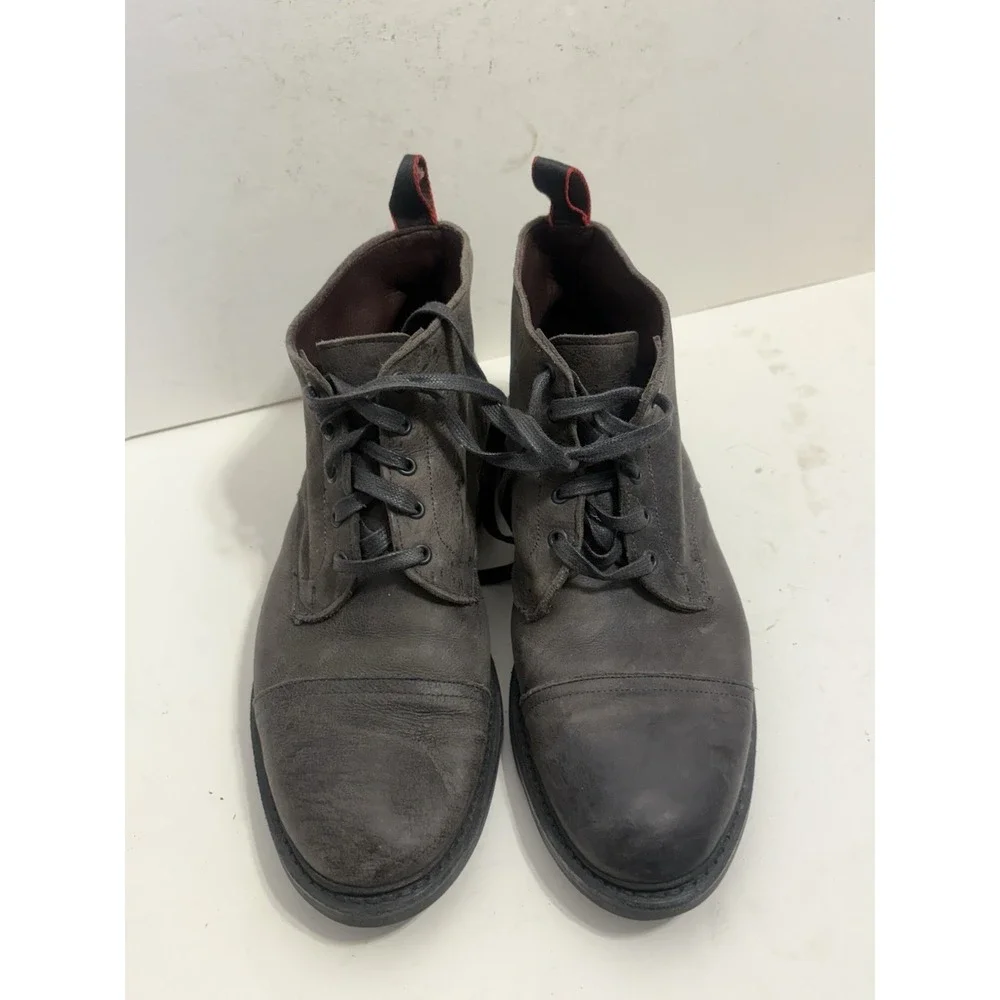 ALLEN EDMONDS Patton Cap Toe Boots 9.5 D Brown Leather Men's